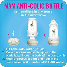 MAM Easy Start Anti-Colic Bottle 9 oz (3-Count), Baby Essentials, Medium Flow Bottles with Silicone Nipple, Unisex