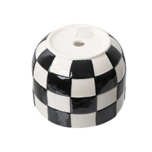 Mainstays Lennon Round Black Checkered Ceramic Planter