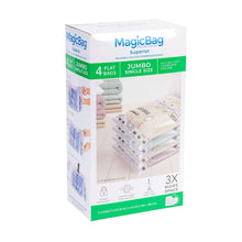 MagicBag Jumbo Vacuum Storage Bags, 4 Pack Flat Compression Bags for Bedding, Space Saving & Airtight