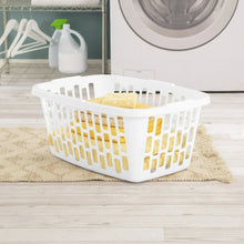 Mainstays Small 1.5 Bushel Rectangular Laundry Basket, Ideal for Basic Laundry Needs, White