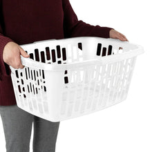 Mainstays Small 1.5 Bushel Rectangular Laundry Basket, Ideal for Basic Laundry Needs, White