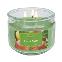 Mainstays 3-Wick Glass Jar Candle, Sweet Apple, Green, 11.5 oz