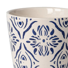 Mainstays 6" x 6" x 5.5" Round Blue Ceramic Medallion Plant Planter