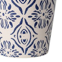 Mainstays 6" x 6" x 5.5" Round Blue Ceramic Medallion Plant Planter