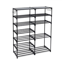 Mainstays Black 7-Tier Shoe Rack with Space-Saving Design, Holds 21 Pairs