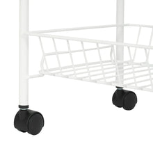 Mainstays Rolling 4-Tier Metal Laundry Basket Cart, White, Adult