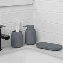 Mainstays Rubberized Plastic Ribbed Toothbrush Holder, Grey