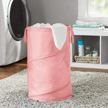 Mainstays Pop-Up Spiral Polyester Laundry Hamper, Pink, Adult
