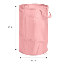 Mainstays Pop-Up Spiral Polyester Laundry Hamper, Pink, Adult