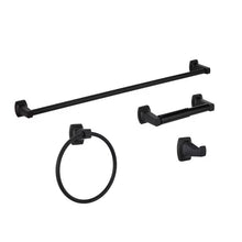 Mainstays 4-Piece Square Bathroom Hardware Set with 24-inch Towel Bar Matte Black Finish