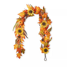 Glitzhome 6' Fall Maple Leaf and Sunflower Garland