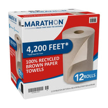 Marathon100_RecycledPaperTowel_Brown_1-Ply_350ftRolls_12-count - USA Mega Market
