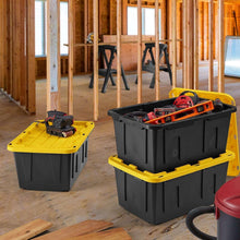 Member's Mark 27 Gallon Heavy-Duty Black and Yellow Storage Tote, 20.6" D x 30.6" W x 14.3" H