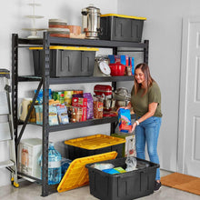 Member's Mark 27 Gallon Heavy-Duty Black and Yellow Storage Tote, 20.6" D x 30.6" W x 14.3" H