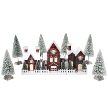 Member's Mark Pre-Lit Red Plaid Village, 9 pc.