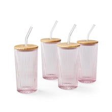 Member's Mark 4-Pack Glass Tumblers with Bamboo Lids
