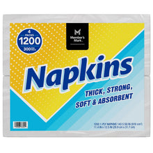 Member's Mark Everyday 1-Ply White Napkins 4 pks., 300 napkins/pk.