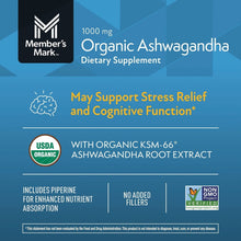 Member’s Mark Organic Ashwagandha 1000 mg Vegetarian Capsules, 180 ct.