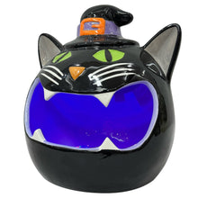 Dulcero de cerámica con forma de gato y luces de Member's Mark para Halloween 