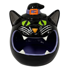 Dulcero de cerámica con forma de gato y luces de Member's Mark para Halloween 