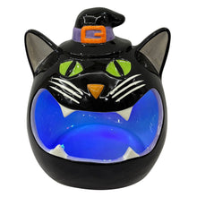 Dulcero de cerámica con forma de gato y luces de Member's Mark para Halloween 