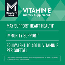 Member's Mark Vitamin E Softgels, 180 mg, 500 ct.