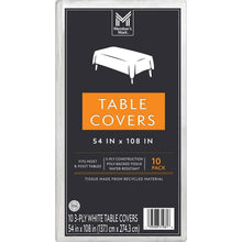 Member's Mark White 3-Ply Tissue Tablecovers, 54" x 108", 10 pk.