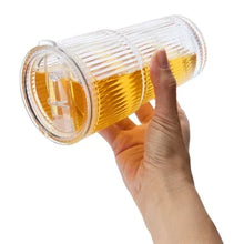 MesaRibbed20oz.GlassCupswithLidsandStraw_4-pack2 - USA Mega Market