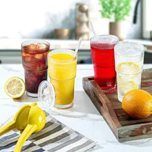 MesaRibbed20oz.GlassCupswithLidsandStraw_4-pack3 - USA Mega Market