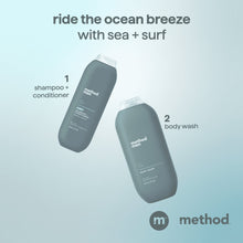 Method Men 2-in-1 Shampoo and Conditioner, Sea + Surf - Cleans and Conditions with Argan and Jojoba Oil - Made without Parabens - 14 oz