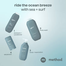 Method Men 2-in-1 Shampoo and Conditioner, Sea + Surf - Cleans and Conditions with Argan and Jojoba Oil - Made without Parabens - 14 oz
