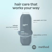 Method Men 2-in-1 Shampoo and Conditioner, Sea + Surf - Cleans and Conditions with Argan and Jojoba Oil - Made without Parabens - 14 oz