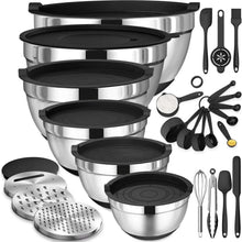Mixing-Bowls-Airtight-Lids-26Pcs-Stainless-Steel-Bowls-Set-3-Grater-Attachments-Black-Non-Slip-B_1212_1 - USA Mega Market