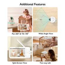 Momcozy BM03 Video Baby Monitor, 5.5" 1080P Full HD with Camera, Non-WiFi, Infrared Night Vision, Long-Range, Local Storage