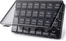 Monthly Pill Organizer, 28 Days, Compact, Portable for Elderly Parents, Patients (28 Grids)