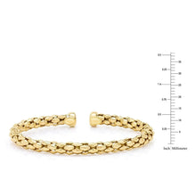 Mosaic Chain Bangle Bracelet Set in Sterling Silver & 18K Gold Plated