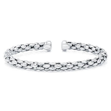 Mosaic Chain Bangle Bracelet Set in Sterling Silver & 18K Gold Plated