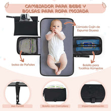 Multi-Function Waterproof Diaper Bag Backpack, 16 Pockets, Changing Pad, Anti-Theft Design, Unisex, Large (Black)