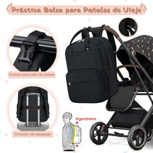 Multi-Function Waterproof Diaper Bag Backpack, 16 Pockets, Changing Pad, Anti-Theft Design, Unisex, Large (Black)