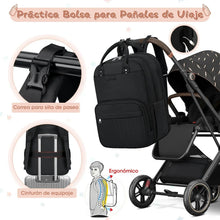 Multi-Function Waterproof Diaper Bag Backpack, 16 Pockets, Changing Pad, Anti-Theft Design, Unisex, Large (Black)