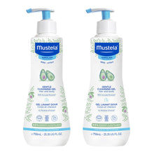Gel limpiador suave para bebé Mustela - Jabón para cabello y cuerpo, fórmula sin lágrimas, 750 ml, paquete de 2