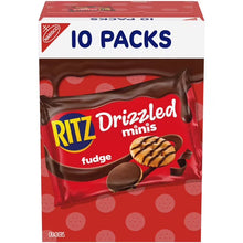 RITZ Drizzled Minis Fudge Crackers, Lunch Snacks for Kids and Adults, 10 Snack Packs