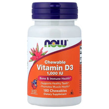 NOWFoods_ChewableVitaminD-3_Fruit_25mcg_1_000IU_180Chewables - USA Mega Market