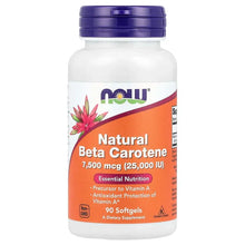 NOWFoods_NaturalBetaCarotene_7_500mcg_25_000IU_90Softgels - USA Mega Market