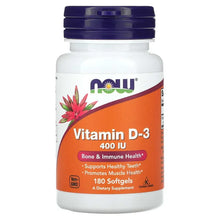 NOWFoods_VitaminD-3_400IU_180Softgels - USA Mega Market