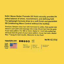 Nappy Styles Wolfin' Waves Butter Pomade, 360 Nourish, XX Hold and Definition, 4oz, Unisex, Curly