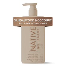 Native Full & Thick Men's Conditioner, Silicone and Sulfate Free, Sandalwood & Coconut, 16.5 fl oz