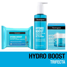Neutrogena Hydro Boost Trifecta: Water Gel Facial Moisturizer, Gel Cleanser, & Makeup Remover Wipes, Set