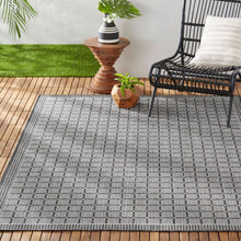 NicoleMillerNewYorkPatioCountryLunaContemporaryGeometricIndoorOutdoorAreaRug_BlackGray6 - USA Mega Market