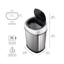 Nine Stars Sensor Trash Cans, Stainless Steel 13.2 gal./3.2 gal.